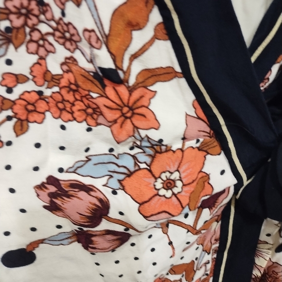 NWT Maeve By Anthropologie Floral Wrap Dress with Black Trim - Picture 11 of 14